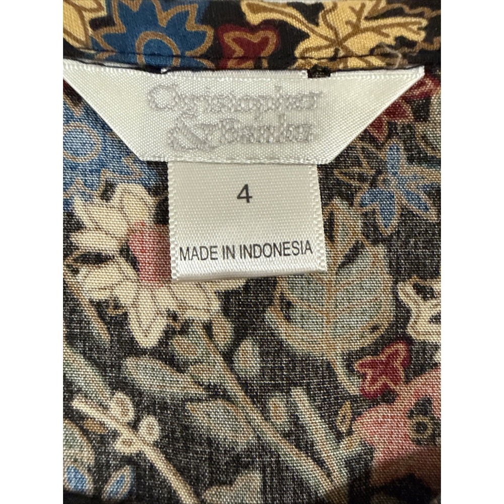 Womens Ditsy Floral Y2K Midi Skirt Sz 4 Whimsical Garden Cottage Rayon Flutter - Picture 8 of 10